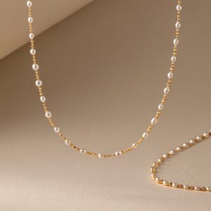 Golden Whisper Pearl Necklace