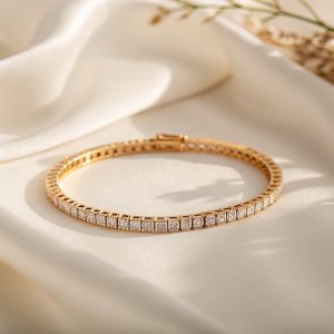 “Luminous Prelude” Pavé Square-Cut Diamond Bracelet